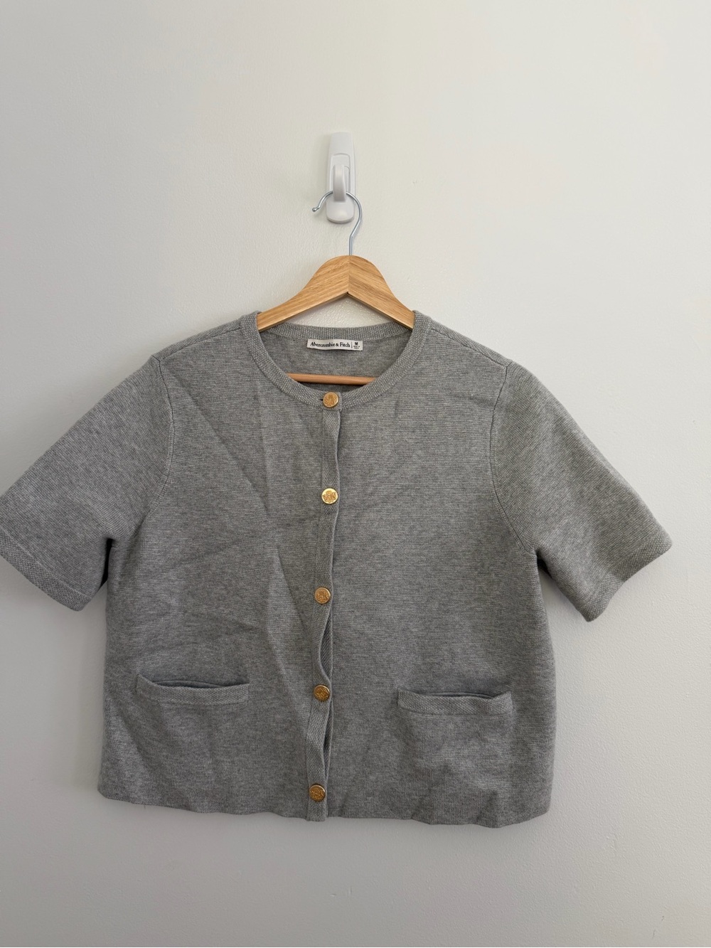 Abercrombie & Finch Short-Sleeve Knit Cardigan - Gray